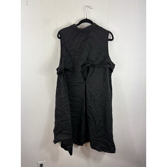 Eloquii Plus Sz 24 Black Button Up Open Sides Capsule Midi Dress Open Back - Picture 6 of 8